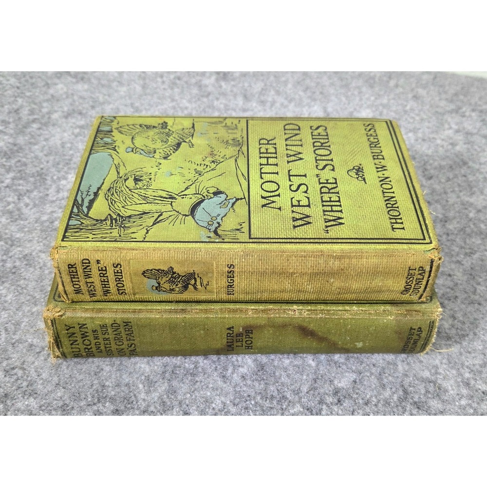 Vintage Grosset & Dunlap Book Lot Mother West Wind Bunny Brown Thornton Burgess